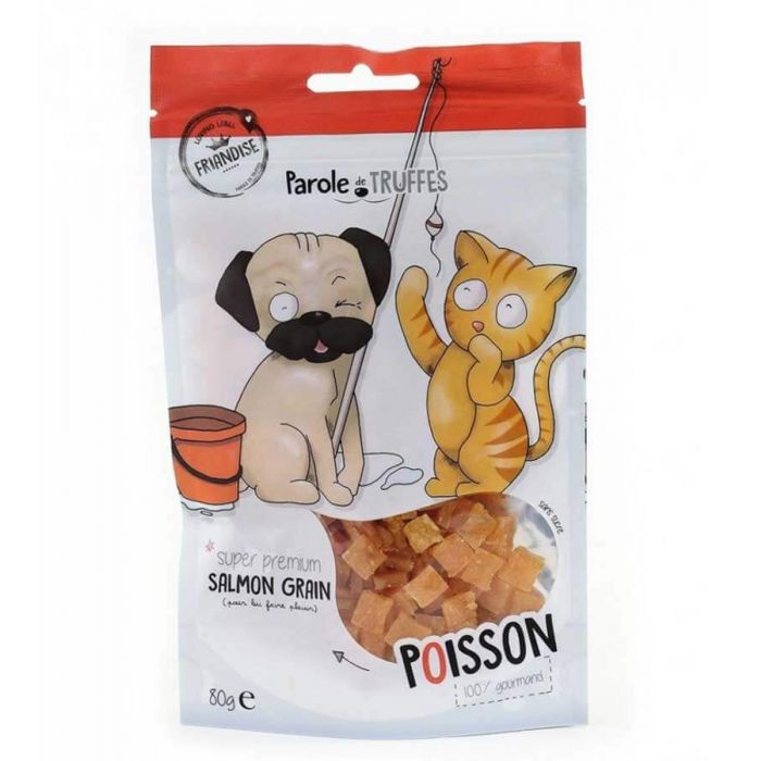 Parole de Truffles Treats Кусочки лосося для кошек и собак 80 г