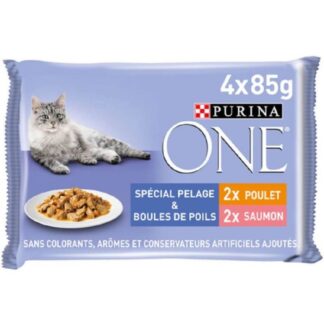 Purina One Cat Coat & Hairball 4 x 85г