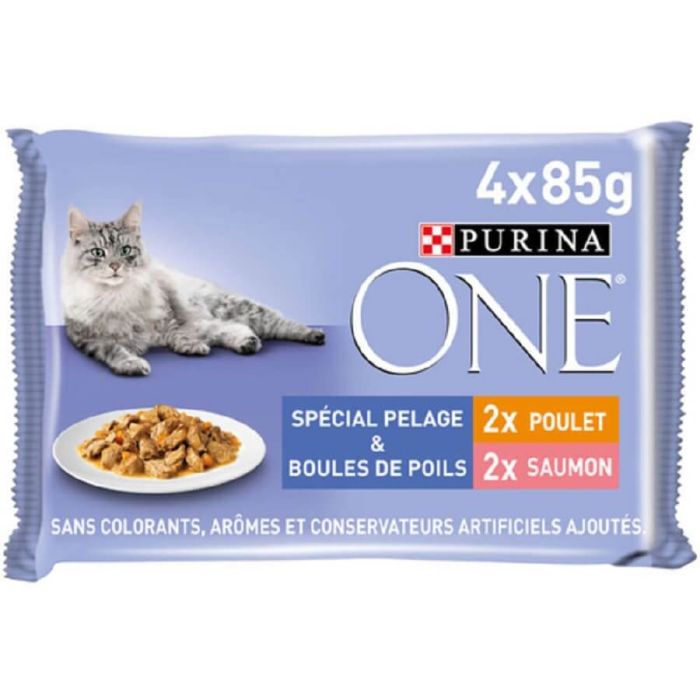 Purina One Cat Coat & Hairball 4 x 85г