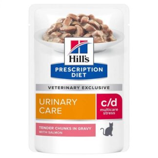 Hill's Prescription Diet Feline C/D от мочевого стресса Лосось в ПАКЕТАХ 12 x 85 гр