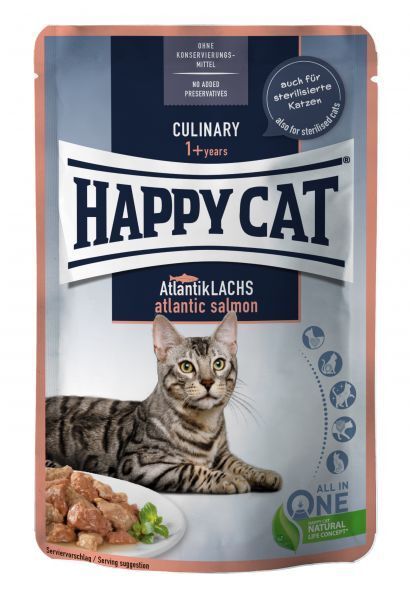 Happy Cat Culinary Meat In Sauce Atlantik-Lachs Pouch 85gr x 24tk