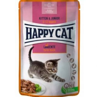 Happy Cat Kitten & Junior Farm Duck 85gr x 24tk
