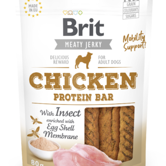 Brit Jerky Chicken Protein Bar Snack närimismaius koertele 80g