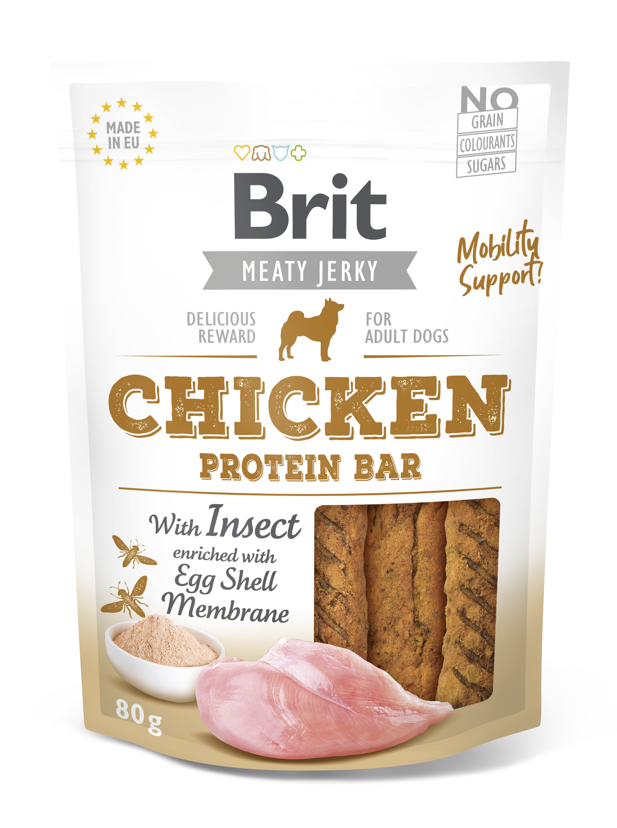 Brit Jerky Chicken Protein Bar Snack närimismaius koertele 80g