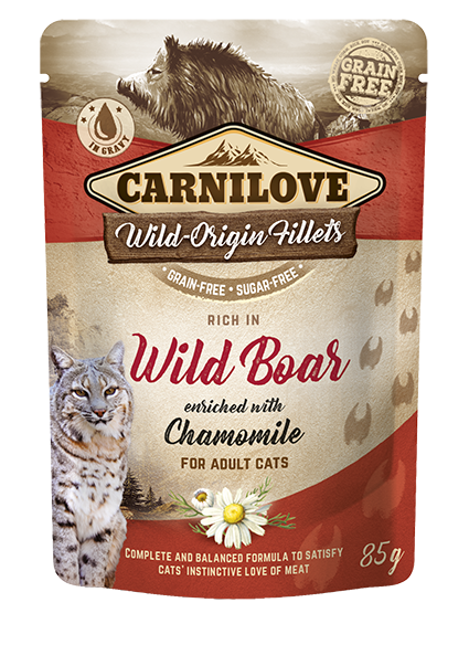 Carni Love Cat Pouch Wild Boar Chamomile einekotike kassidele 85g