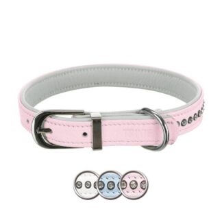 Active Comfort collar with rhine stones, S: 23–28 cm/15 mm, pink