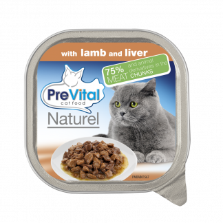Prevital Naturel kassikonserv lamba-ja maksatükid kastmes 16x100g
