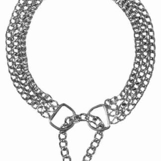 Choke chain, triple row, strain relief, 45 cm/2.5 mm