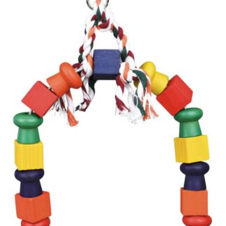 Arch swing with colourful blocks, wood, 20 × 29 cm
