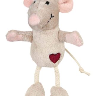 Mouse, plush, catnip, 11 cm, beige