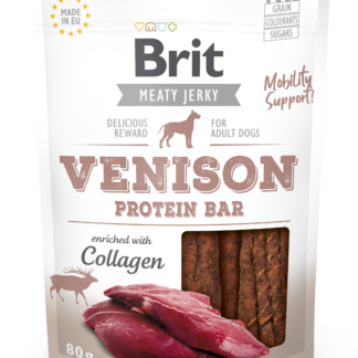 Brit Jerky Venison Protein Bar Snack närimismaius koertele 80g