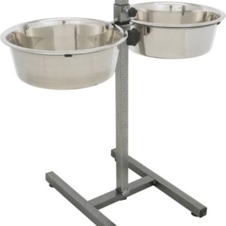 Dog bar, stainless steel/metal, 2 × 4.5 l/ø 28 cm
