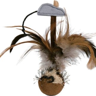 Roly-poly badminton with mouse/microchip, plush, 15 cm