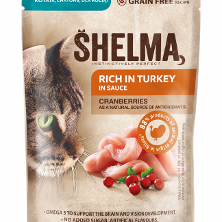 Shelma Kitten, Turkey Fillets with Cranberries in sauce 28x85g