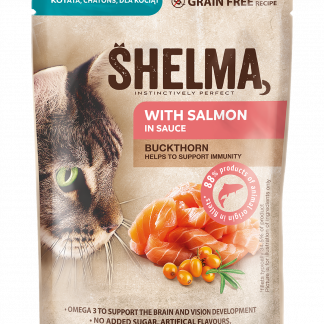 Shelma Kitten, Salmon Fillets and Buckthorn in sauce 28x85g