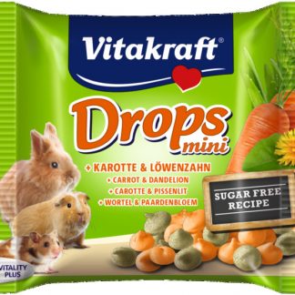 Vitakraft väikelooma maius Drops Mini porgandi ja võilillega, 40 g
