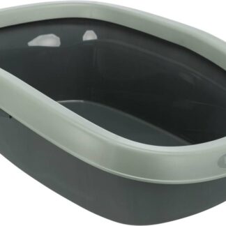 Be Eco Carlo cat litter tray, with rim, 38 × 17 × 58 cm, anthracite/grey-green