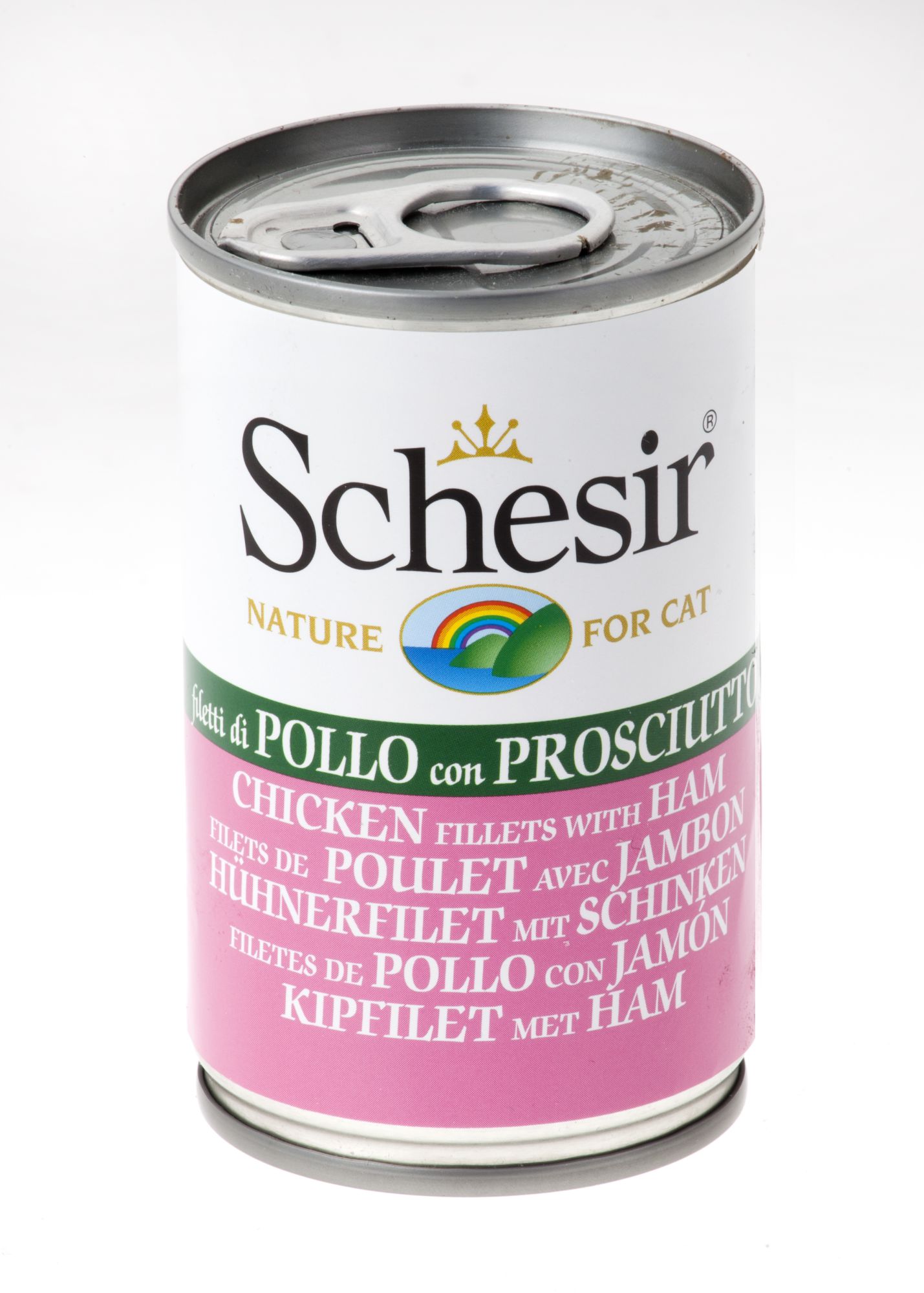 SCHESIR Cat 140 gr. Can Chicken Fillets with Ham