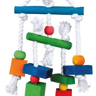 Toy on a rope, wood, coloured, 24 cm