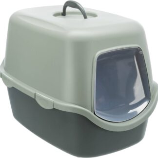 Be Eco Vico cat litter tray, with hood, 40 × 40 × 56 cm, anthracite/grey-green