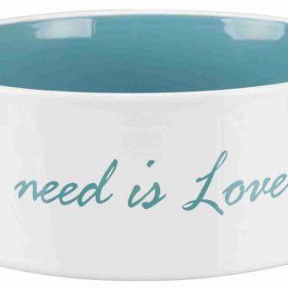 Pet's Home bowl, ceramic, 1.4 l/ø 20 cm, cream/petrol