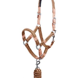 Horze Coventry hobuse päitsed+nöör Cob, roosa/pruun