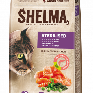 Shelma Grain Free, For sterilised cats rich in fresh salmon 8kg