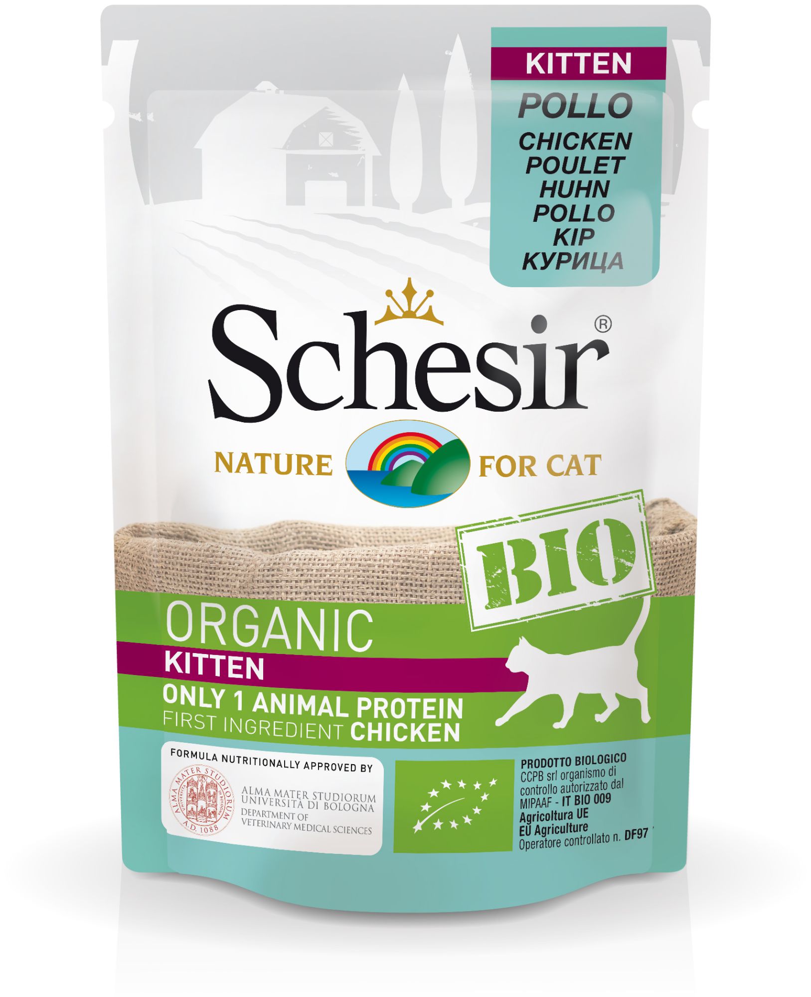 SCHESIR Cat Bio 85 gr. Pouch Kitten Chicken