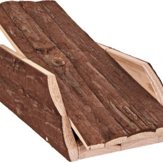 Seesaw, guinea pigs, bark wood, 32 × 7 × 14 cm