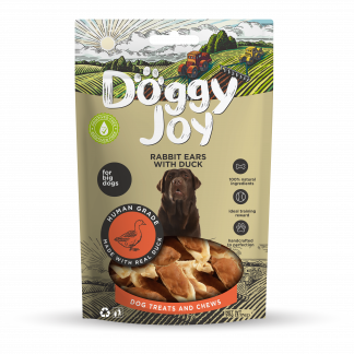 Doggy Joy Rabbit ears with duck närimismaiused koertele 90g