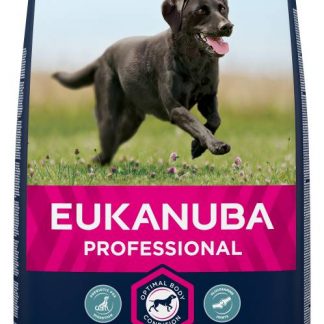 EUKANUBA dry dog food (kibble) for active adult large breed dogs that's Rich in fresh chicken 18 kg