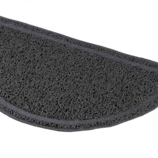 Cat litter tray mat, semi-circular, PVC, 41 × 25 cm, anthracite