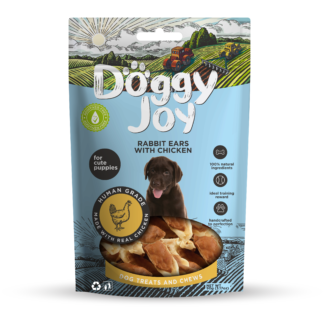 Doggy Joy Rabbit ears with chicken närimismaiused kutsikale 90g