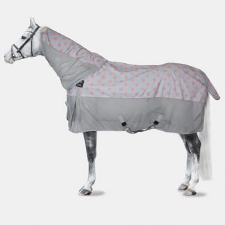 Horze Nevada hobuse vihma-/võrktekk 600d 165 cm, hall/roosa