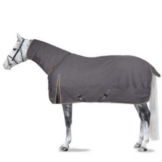 Horze Glasgow hobuse õuetekk, kaelaosaga 135 cm, hall/beež