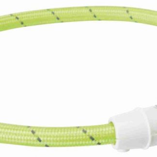 Flash light band USB, TPU/nylon, L–XL: 65 cm/ø 7 mm, green