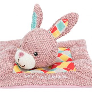 Junior snuggler rabbit, My Valerian, fabric, 13 × 13 cm