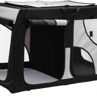Vario Double Mobile kennel, S: 91 × 60 × 61/57 cm, black/grey