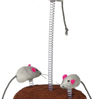 Mice on springs, plush, catnip, ø 15 × 22 cm