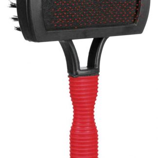 Soft brush, double, plastic/nylon & metal bristles, 10 × 17 cm