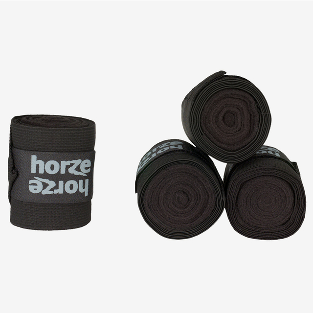 Horze Nest, hobuse pinded, fliis+ kumm, 4 tk, mustad