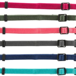 Junior Set of puppy collars, S–M: 17–25 cm/10 mm, 6 pcs., fuchsia, graphite, indigo, forest, coral, ocean