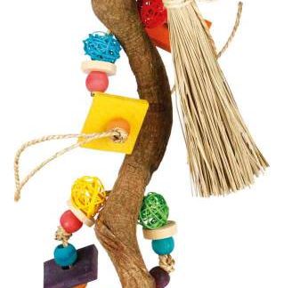 Natural toy, bark wood/rattan/sea grass/wood, 56 cm
