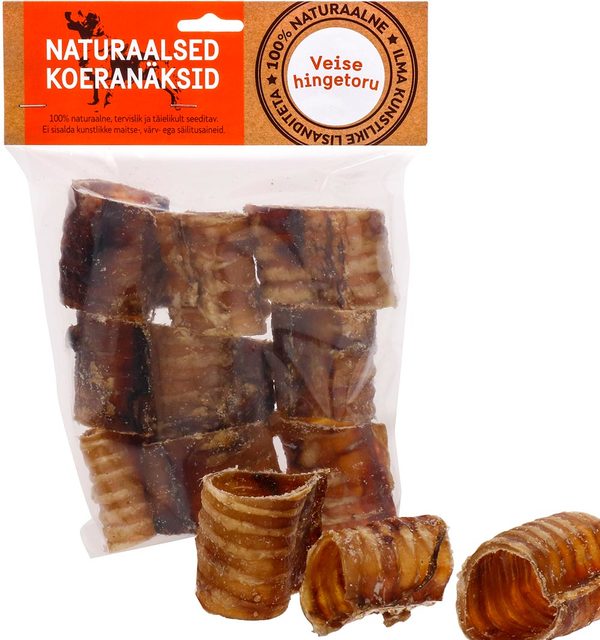 Naturaalne maius koertele, veise hingetorutükid 500 g
