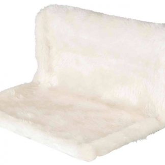 Radiator bed, longhair plush/suede-look, 45 × 26 × 31 cm, cream/brown