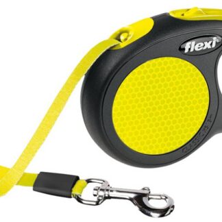 flexi New NEON, tape leash, XS: 3 m, black/neon yellow