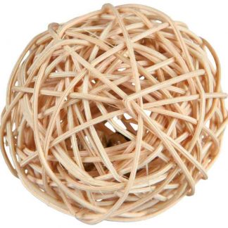 Ball with bell, rattan, ø 4 cm
