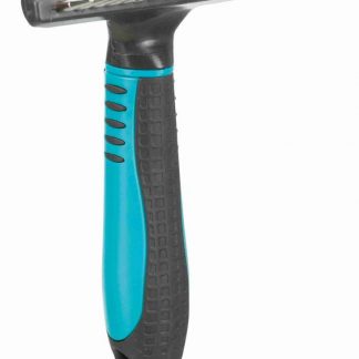 Long hair groomer, coarse, plastic/metal, 10 × 15 cm