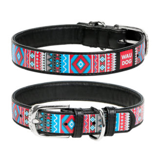 Collar Waudog Ethno koera kaelarihm 25 mm 38-49 cm, must