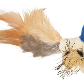 Bird with feathers, plush, catnip, 8 cm